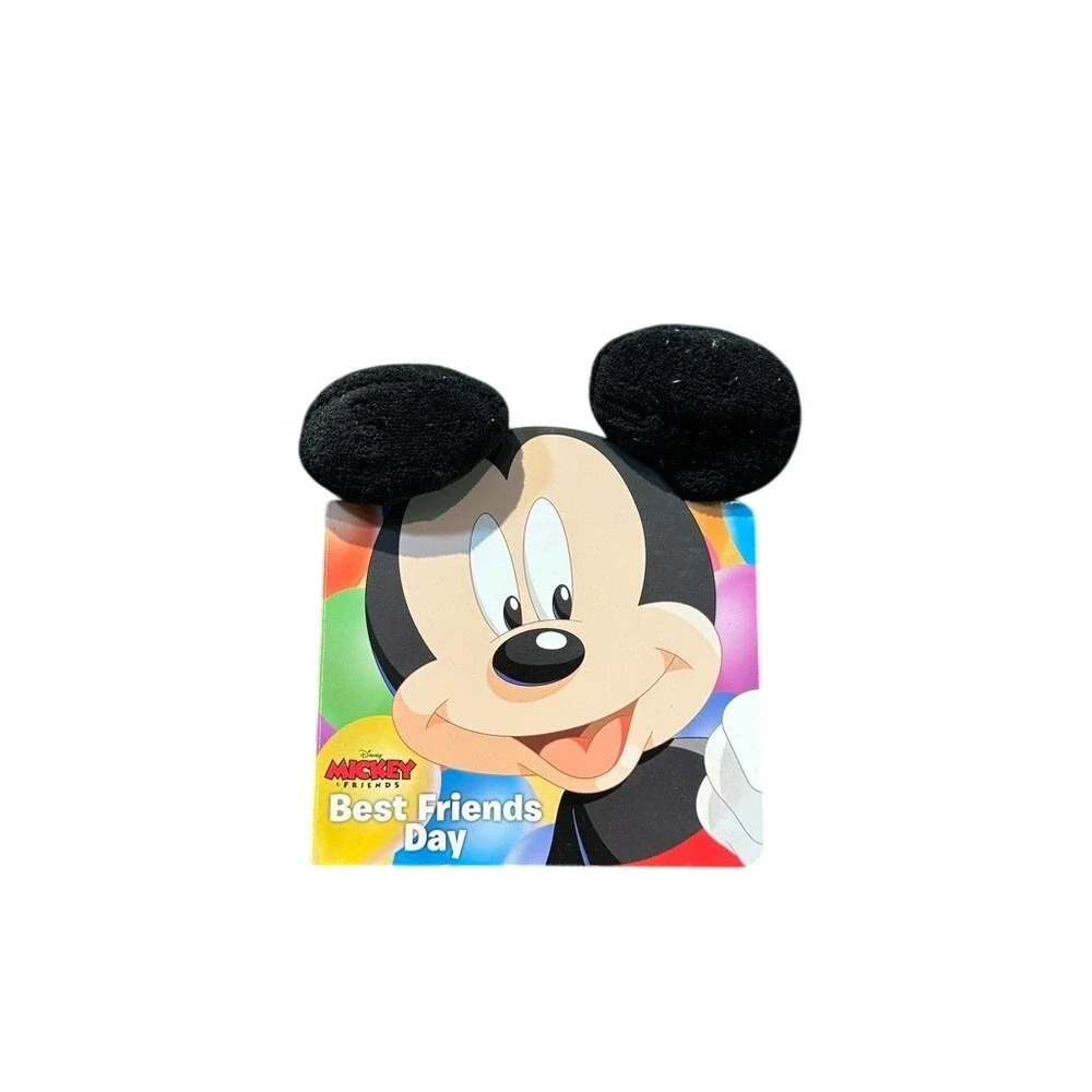Disney Mickey Mouse Best Friends Day Board Book with Plush Ears Black Multicolor
